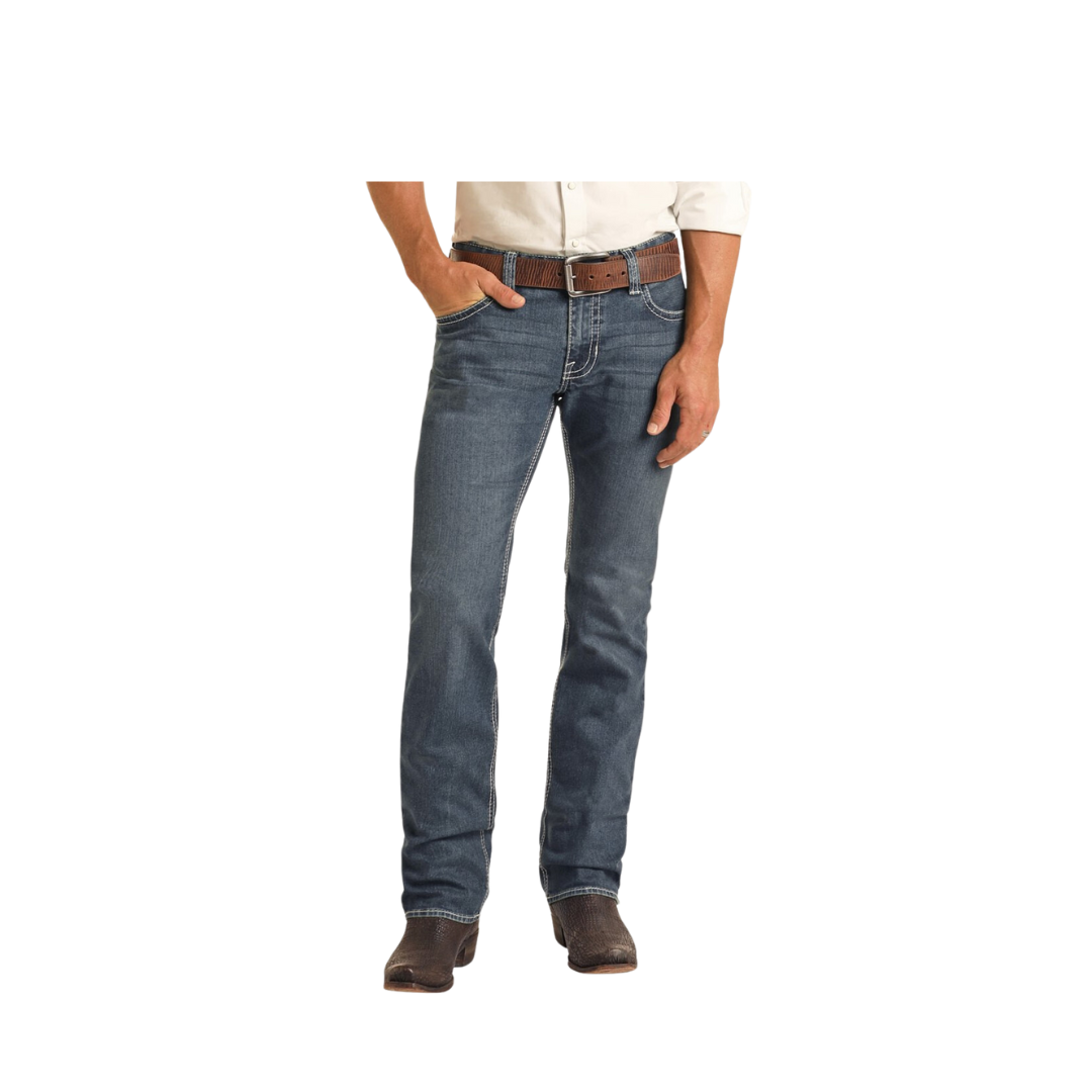 Panhandle Slim Men's Slim Straight Dark Vintage Jeans