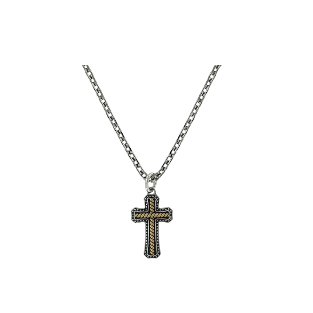 Montana Unisex Silversmiths Two Tone Stainless Cross Silver One Size Necklace