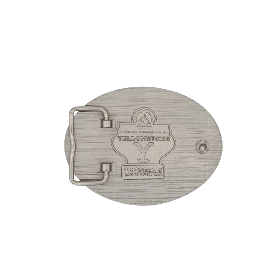Montana Men's Attitude Silversmiths Yellowstone Squared Up Oval Belt Buckle