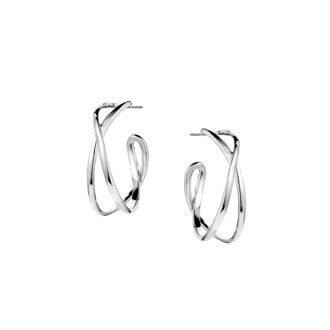 Montana Women's Daring Crossed Hoop Earrings