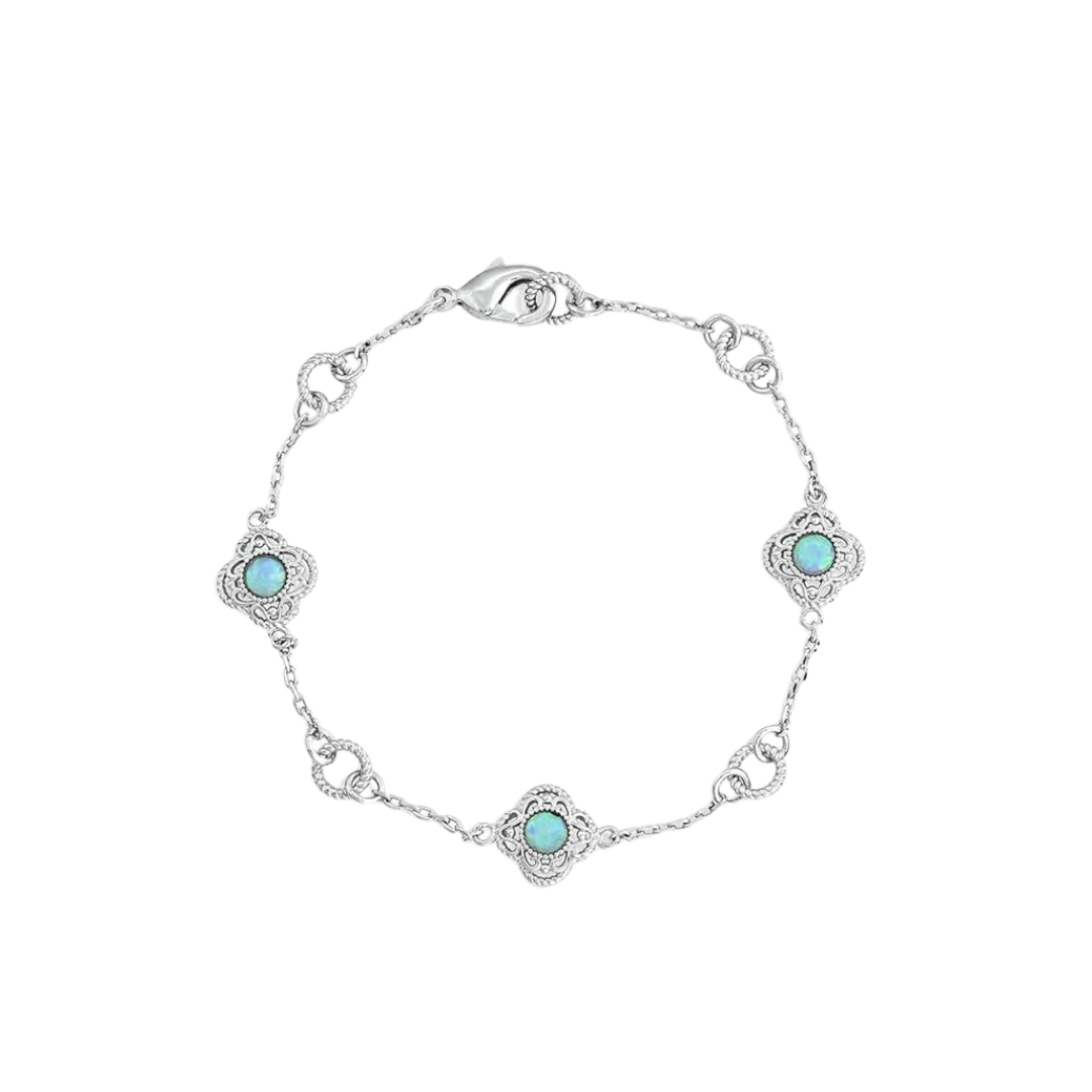 Montana Women's Silversmiths Chasing Opals Charm Silver Bracelet