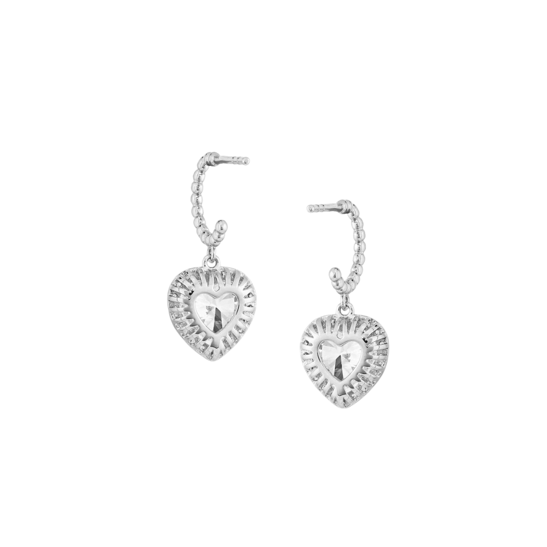 Montana Women's Silversmiths Queen Crystal Hearts Earrings