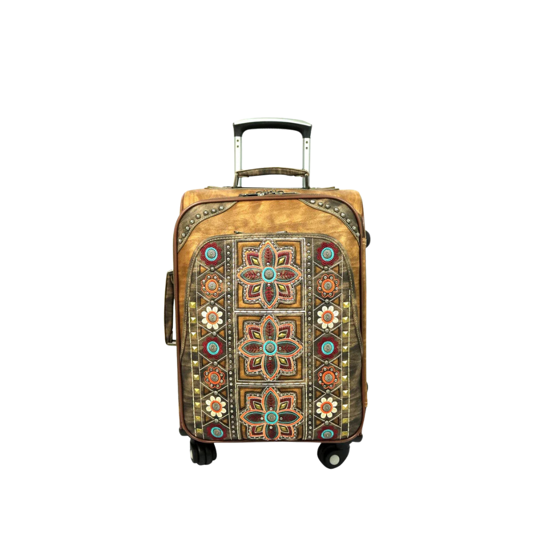 Montana West Western Embroidered Carry On Luggage
