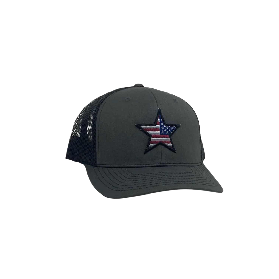 Oil Field Hats Men's Usa Night Star Black Cap