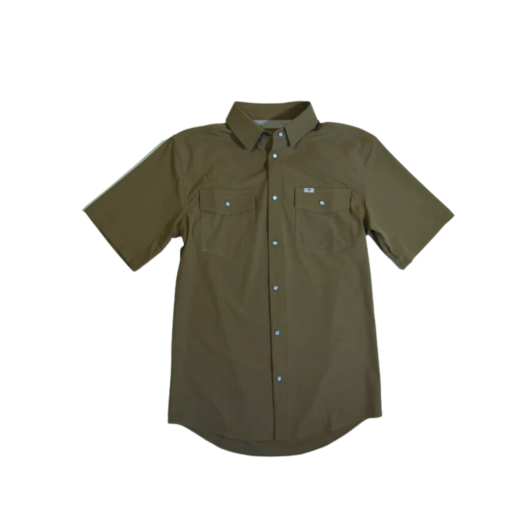 Ferrell Men's Core Short Sleeve Snap Kahki Shirt