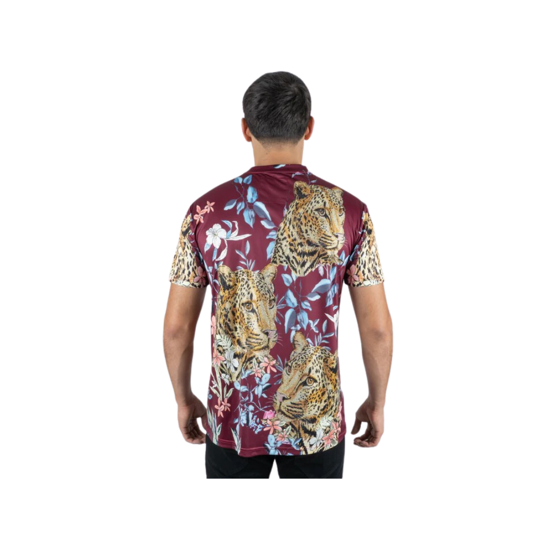 Platini Men's Cotton Rhinestone Wine T Shirt