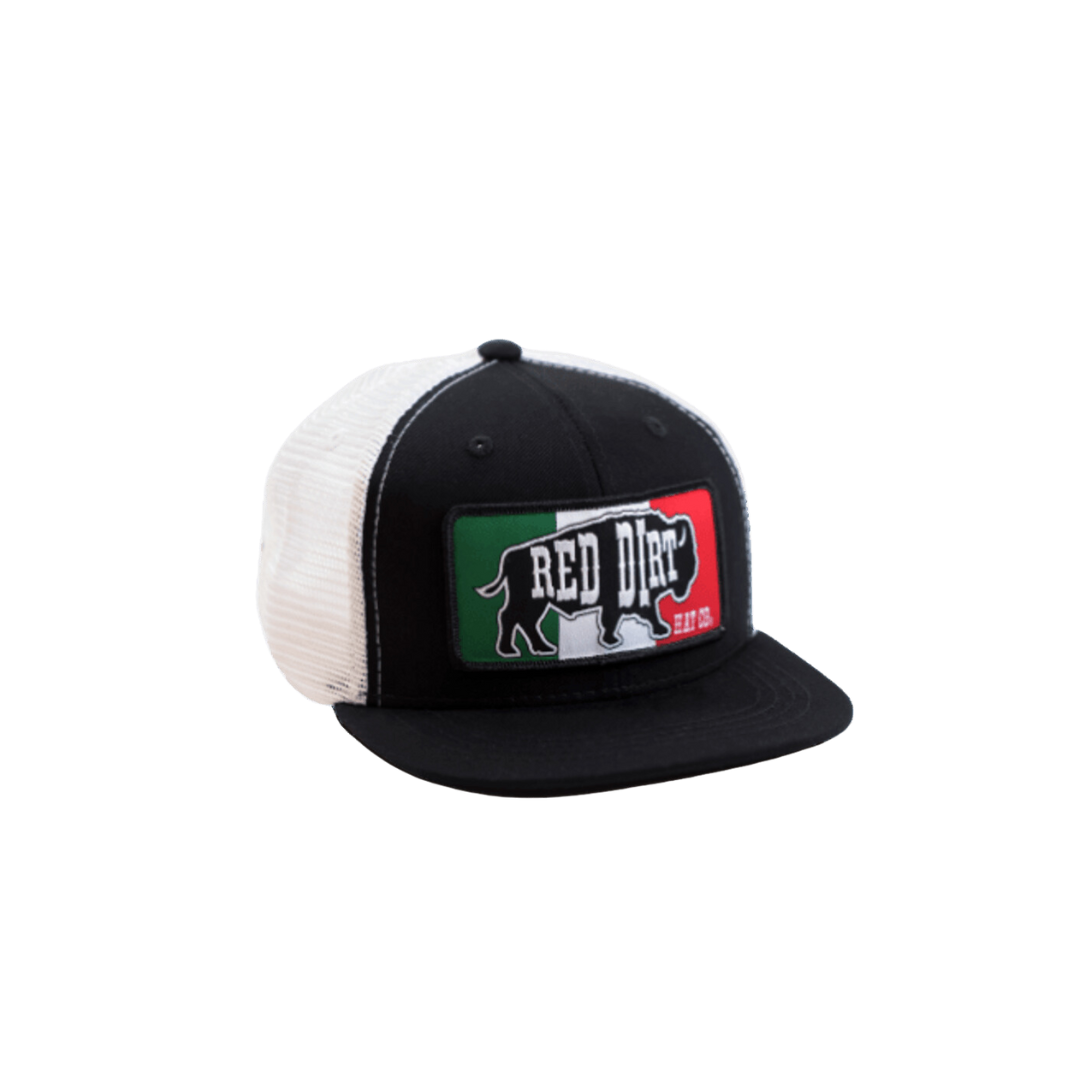 Red Dirt Youth Boy's Mexican Flag Mesh Snap Black Cap