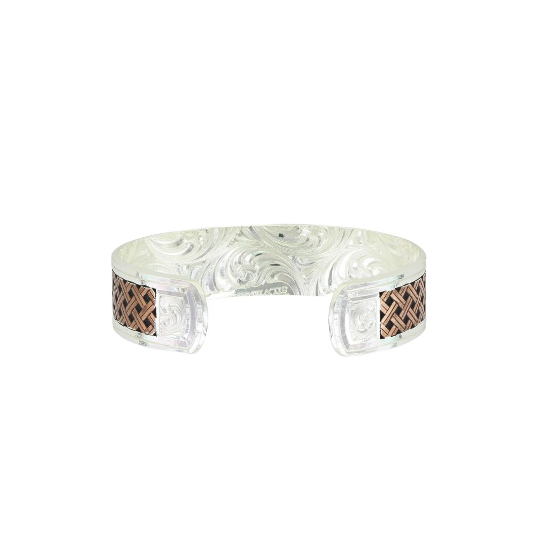 Montana Men's Classic Legacy Weave Crossing Paths Cuff Bracelet