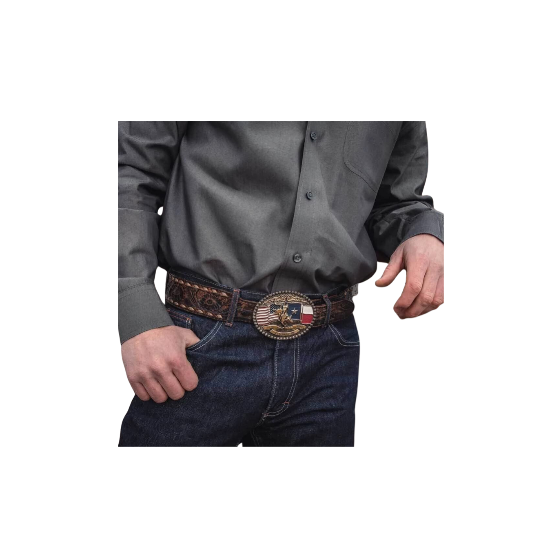 Montana Men's Silversmiths Texas Attitude Belt Buckle