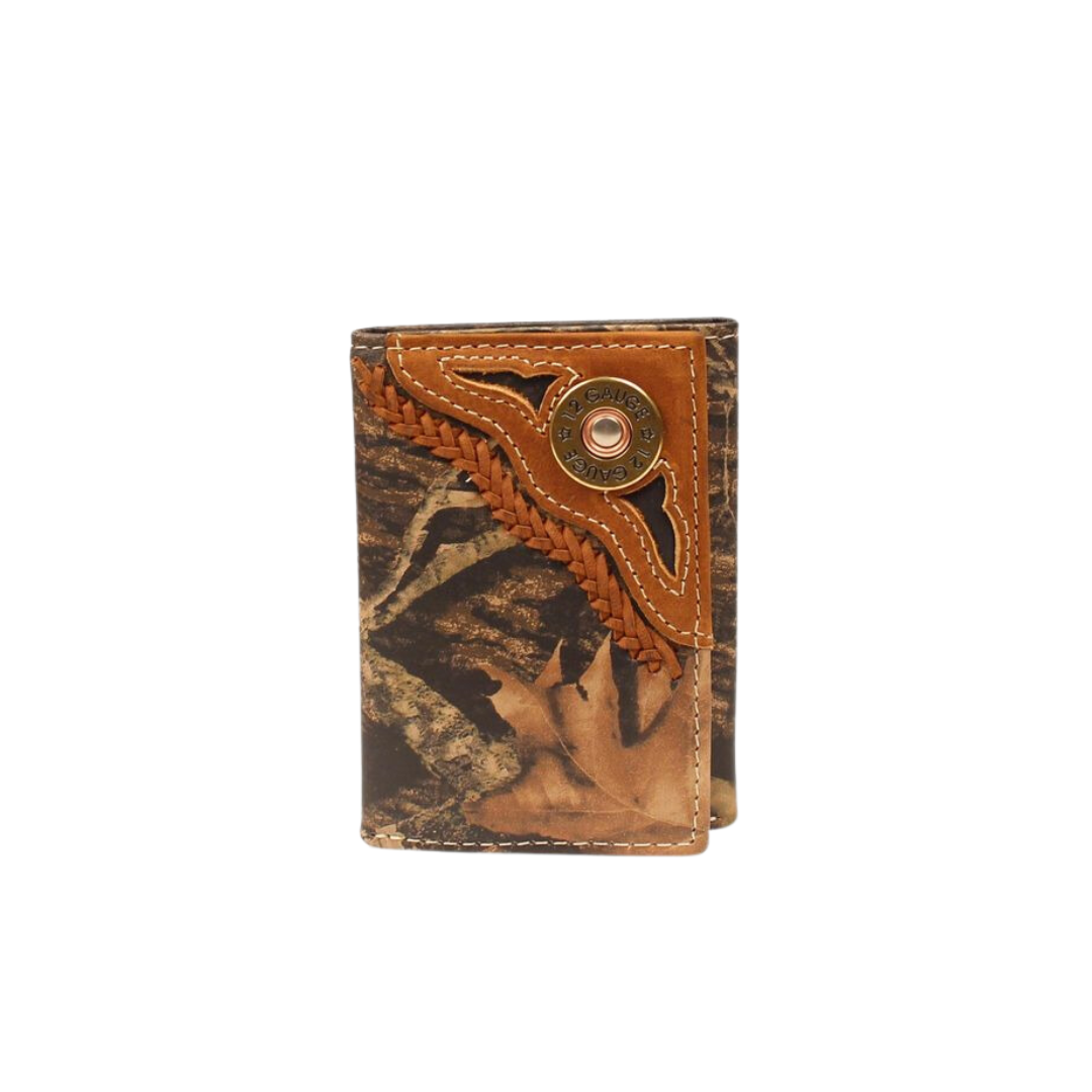 Nocona Men's Trifold Shell Lac Mo Brown Wallet