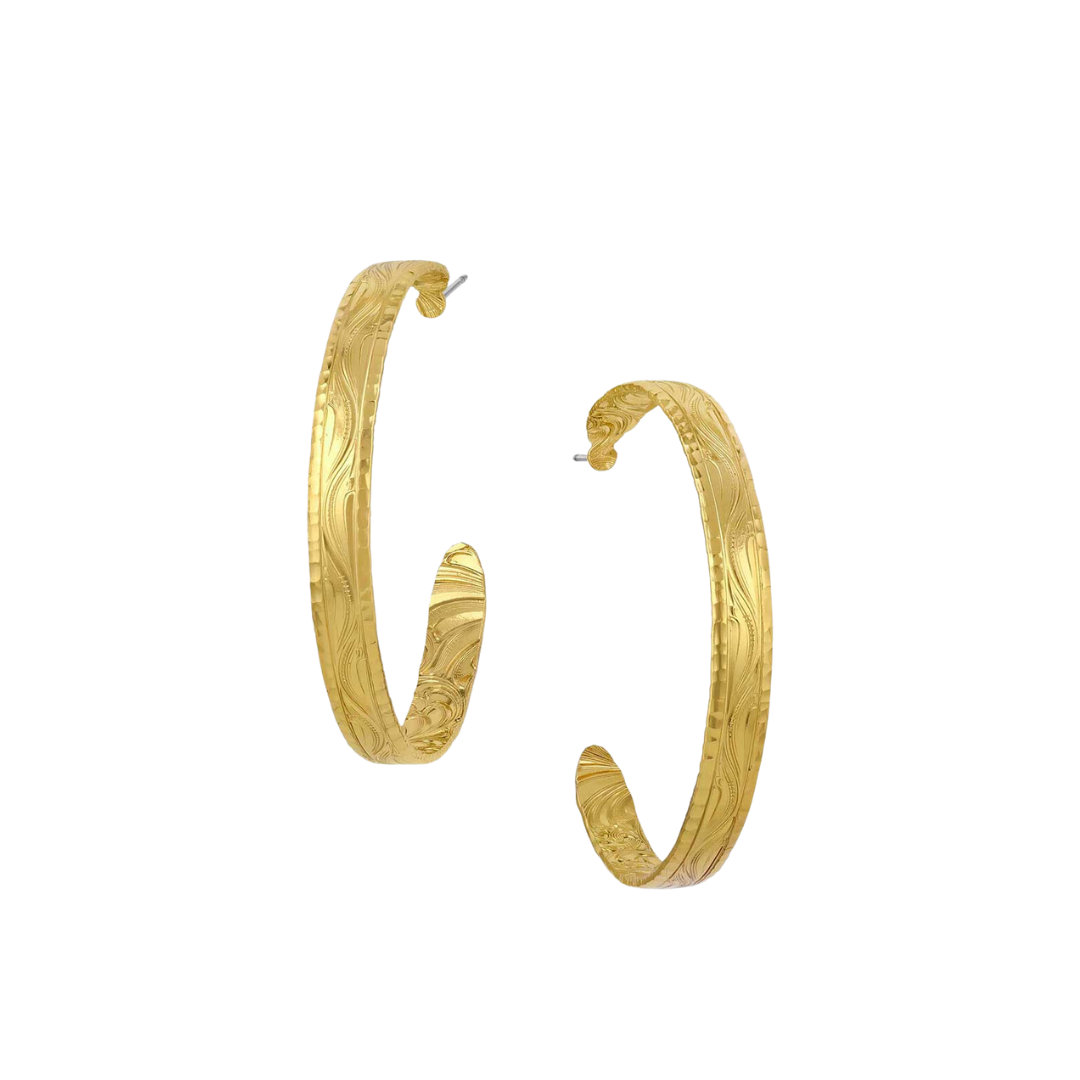 Montana Women's Timeless Treasure Chiseled Hoop Earrings