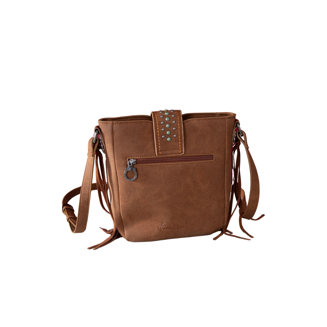 Montana Women's West Fringe Collection Brown Crossbody