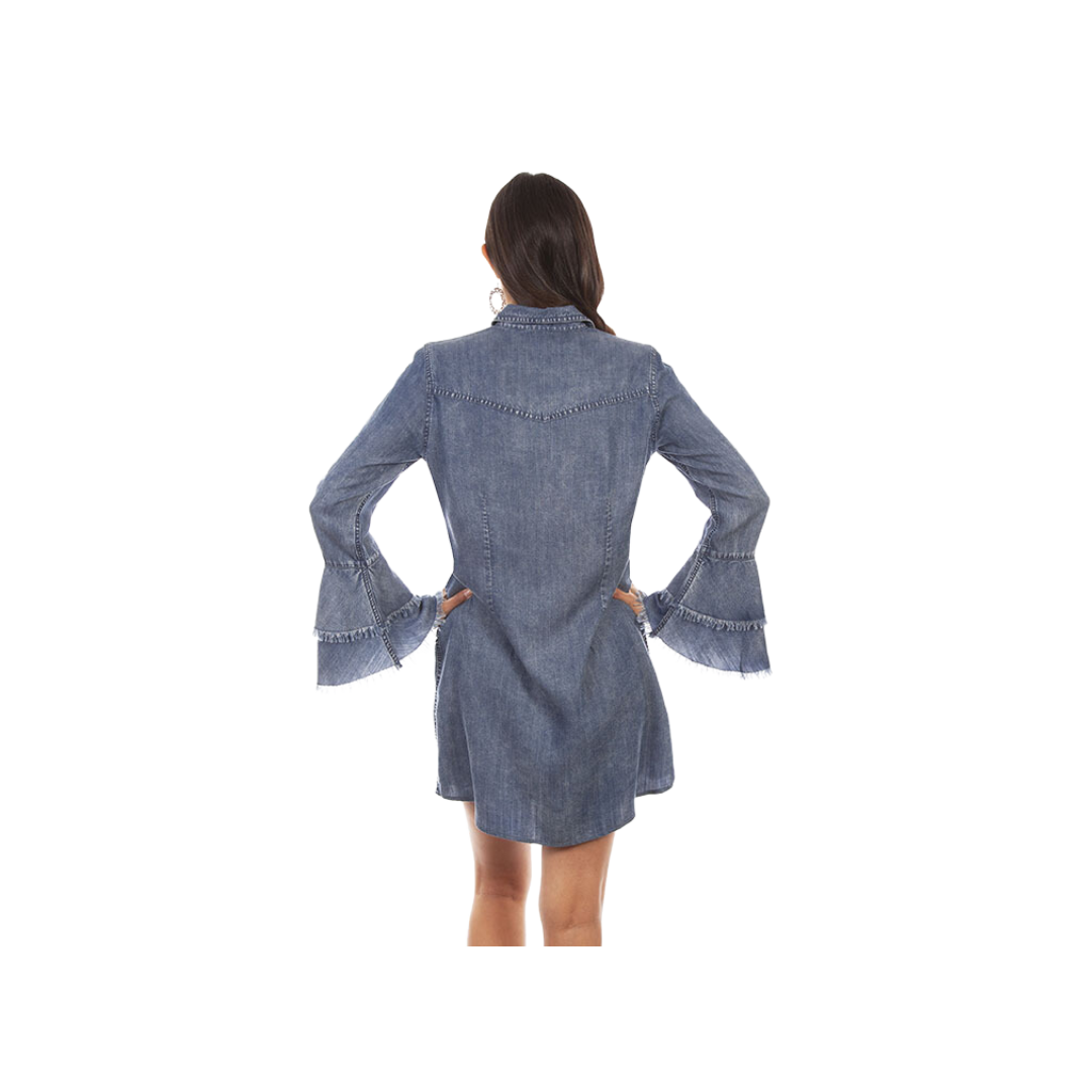 Scully Leathers Women's Western Blue Dress
