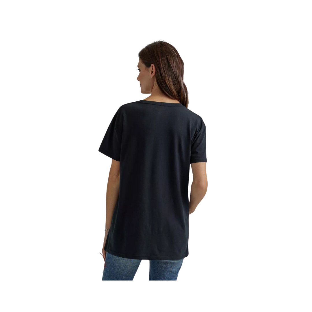 Wrangler Women's George Strait Graphic Boyfriend Fit In Jet Black T Shirt