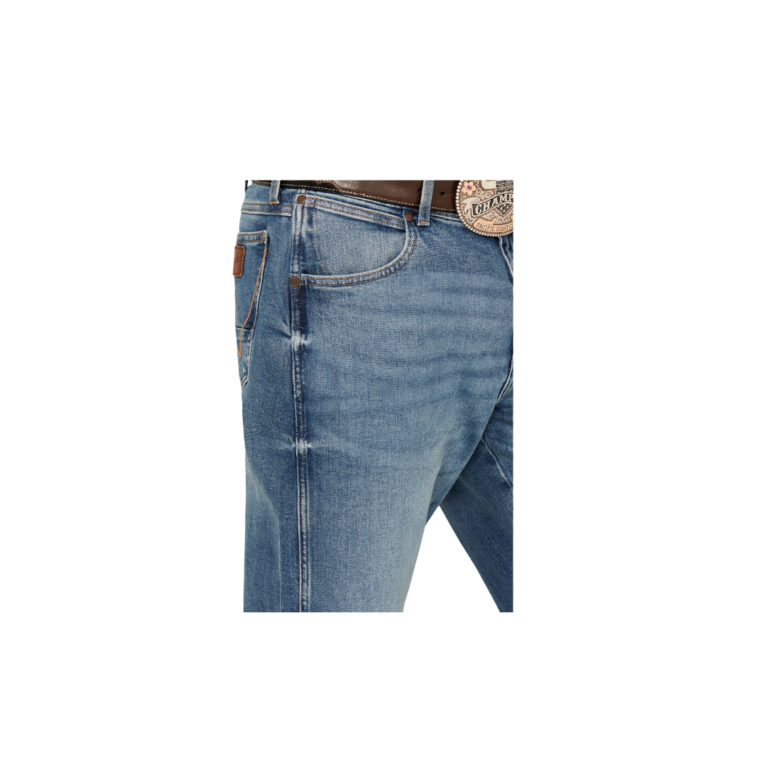 Wrangler Men's Andalusian Relaxed Bootcut Stretch Denim Medium Wash Jeans