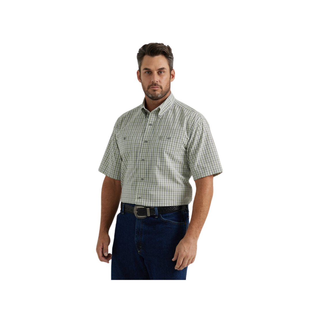 Wrangler Men's George Strait Plaid Green Shirt