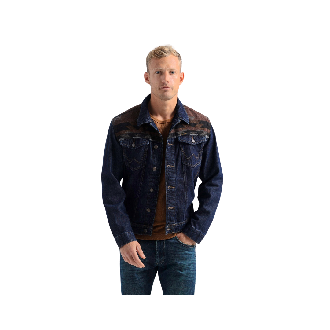 Wrangler Men's Denim With Contrasting Yoke Pecan Pie Jacket