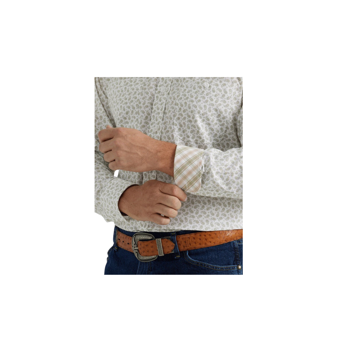 Wrangler Men's George Strait Print White Shirt