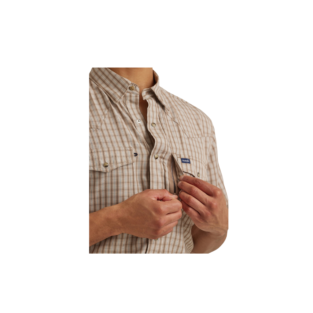 Wrangler Men's Performance Classic Fit Tan Shirt