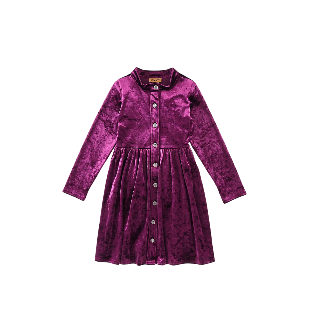 Wrangler Youth Girl's Velvet Purple Dress
