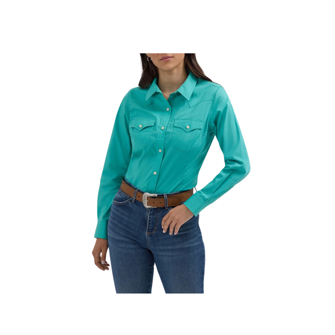 Wrangler Women's Long Sleeve Blue Shirt