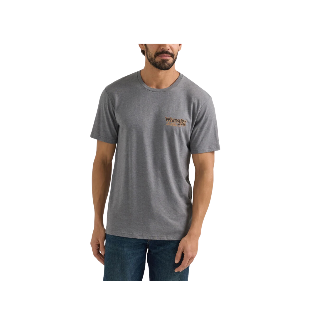 Wrangler Men's Cowboy Tested Graphite Heather T Shirt
