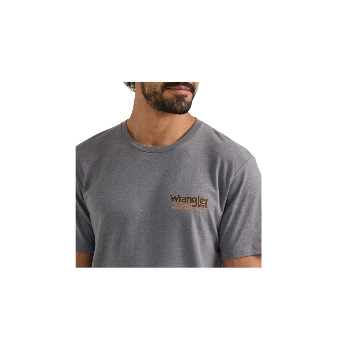 Wrangler Men's Cowboy Tested Graphite Heather T Shirt
