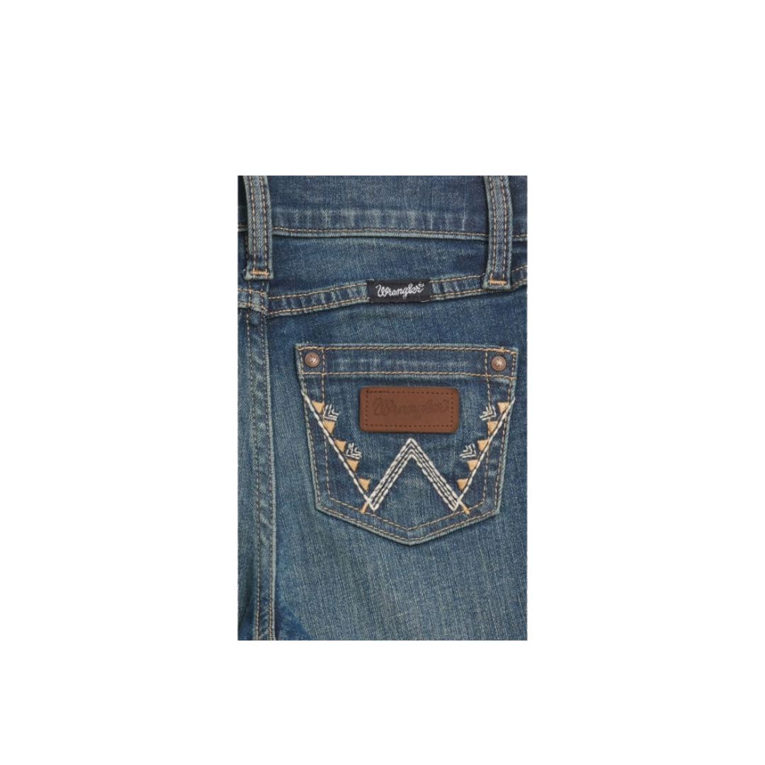 Wrangler Youth Girl's Lindsey Mid Rise Retro Trouser Blue Jeans