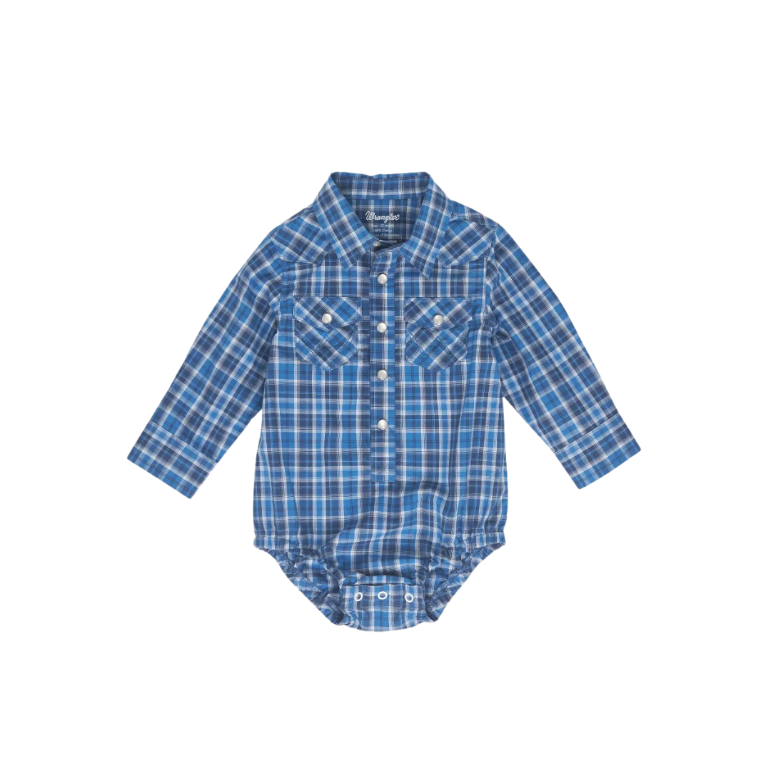 Wrangler Infant Boy's Western Blue Bodysuit