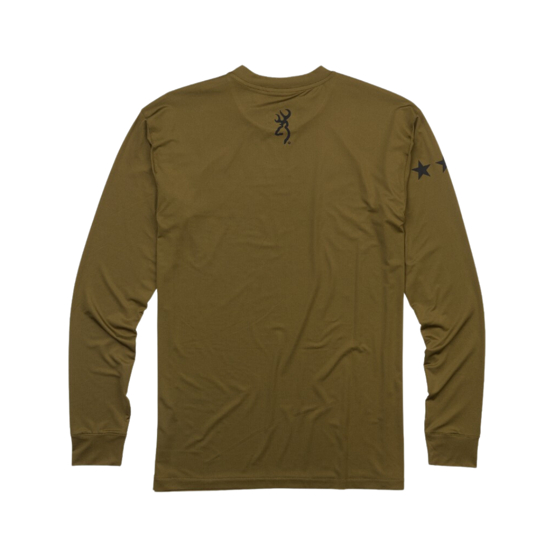 Browning Men’s Graphic Long Sleeve Military Green Sun Shirt