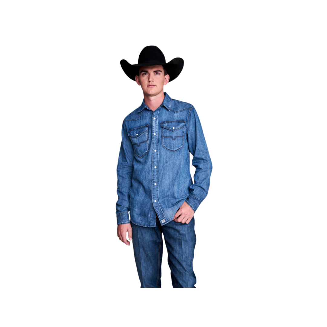 Kimes Ranch Men's Grimes Dress Dark Indigo Shirt