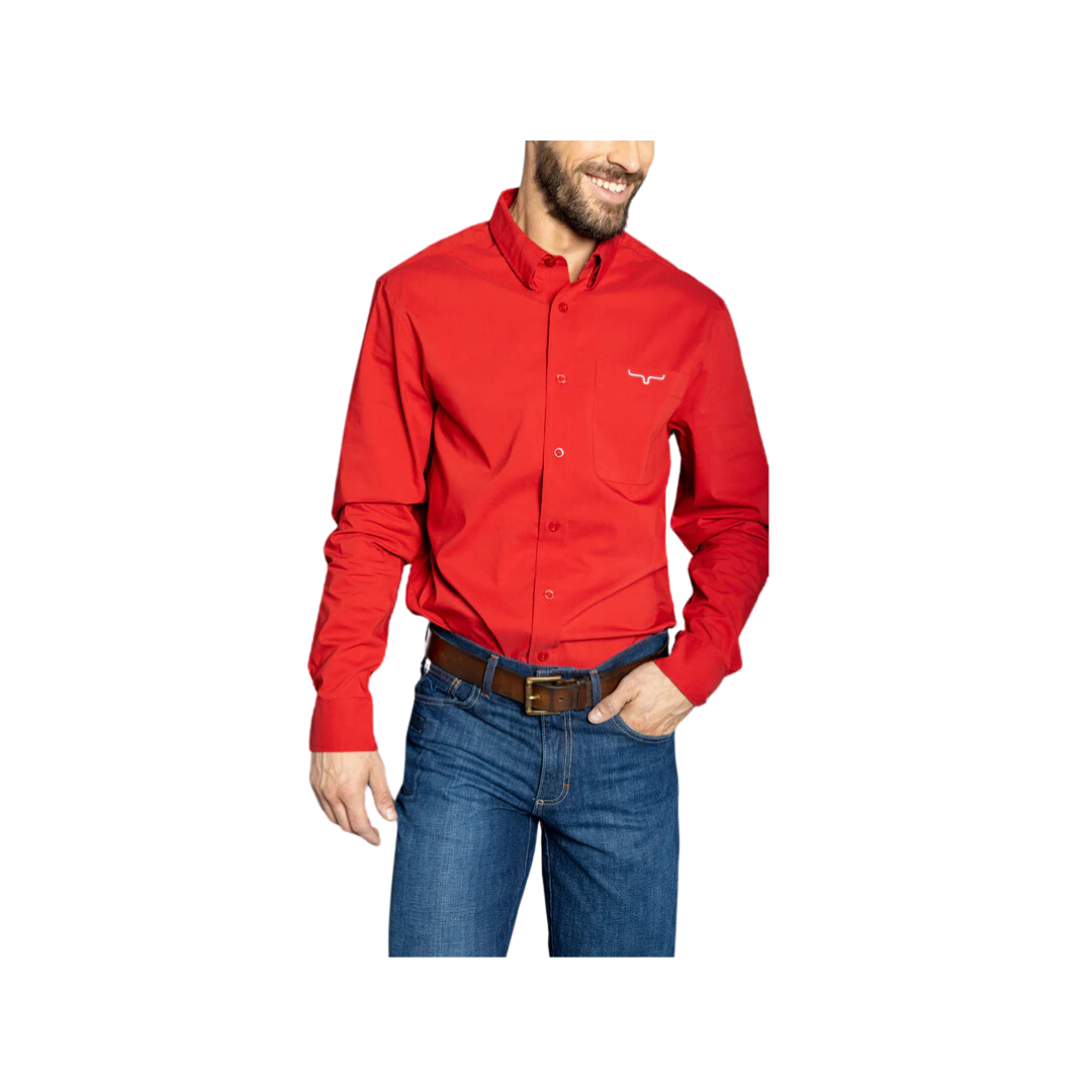 Kimes Ranch Men's KR Team Long Dress Red Shirt