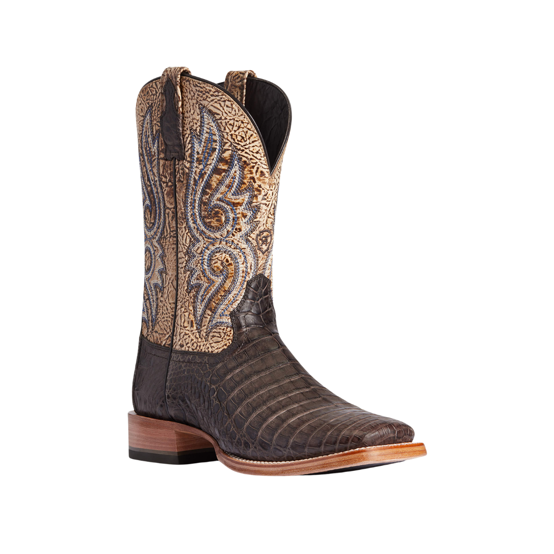 Ariat Men's Relentless Denton Chocolate Caiman Belly Exotic Boots