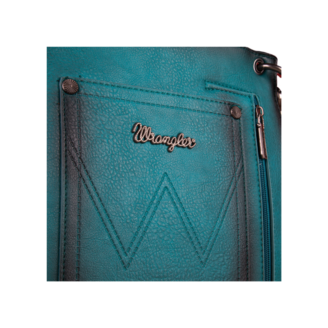 Wrangler Women's Rivets Fringe Concealed Carry Crossbody Bag