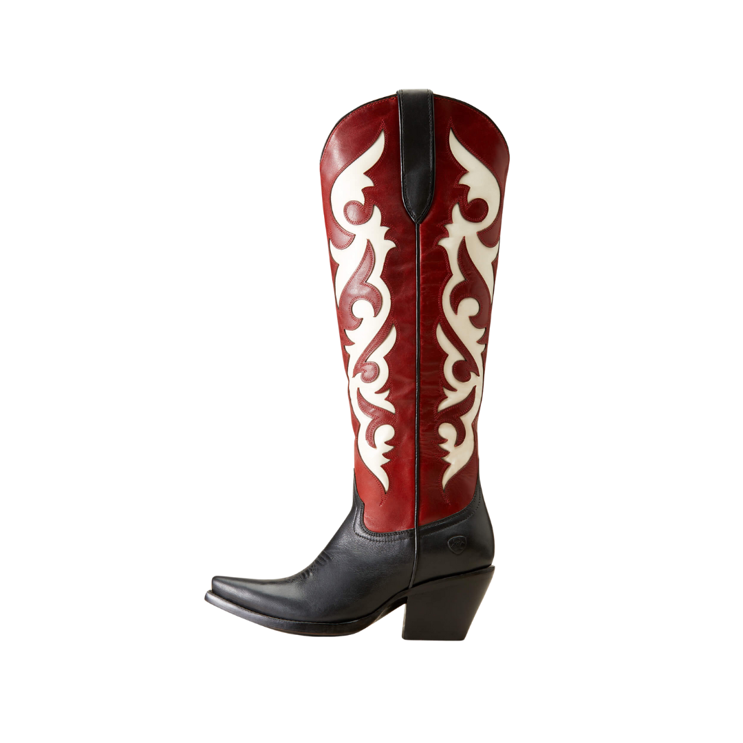 Ariat Women's Black Red Alert Elvira Stretchfit Satin Boot