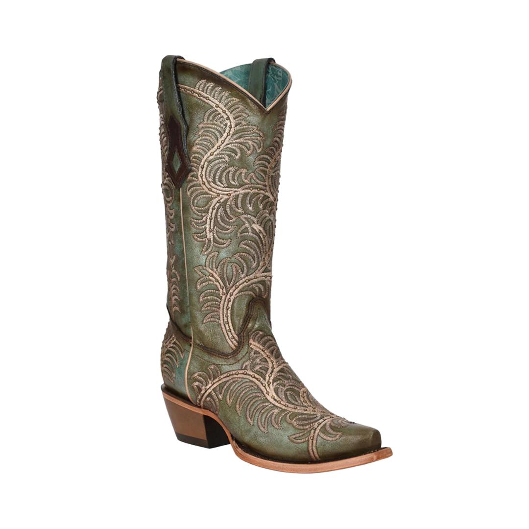 Corral Ld Distressed Turquoise Embroidery & Studs Boot