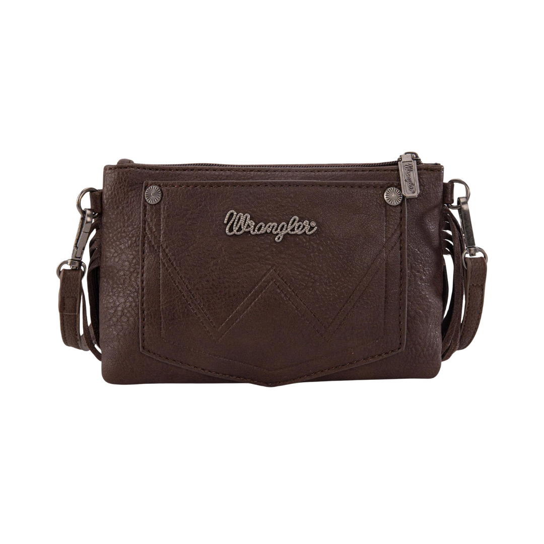 Wrangler Women's Vintage Floral Tooled Crossbody Bag