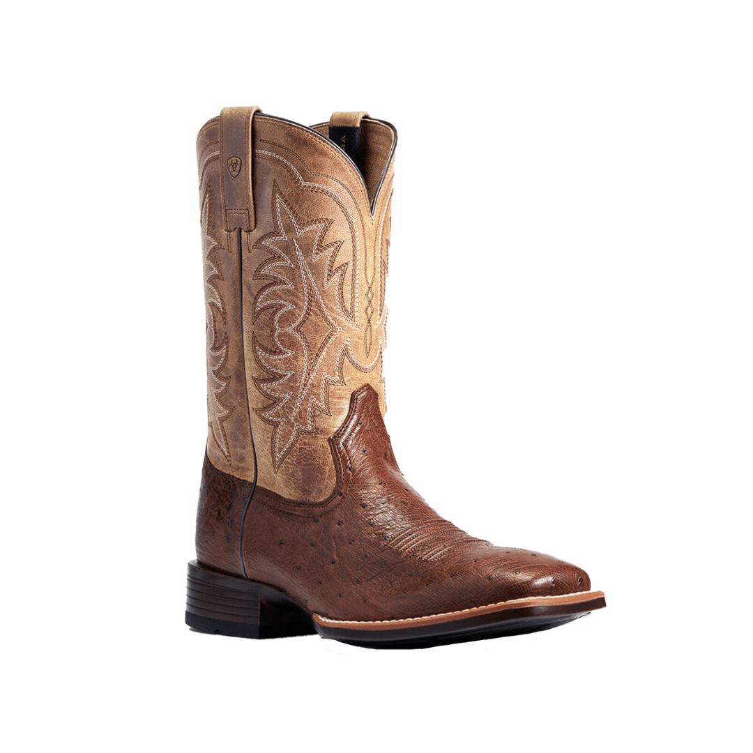 Ariat Men's Night Life Antique Tabac Ostrich Brown Boots