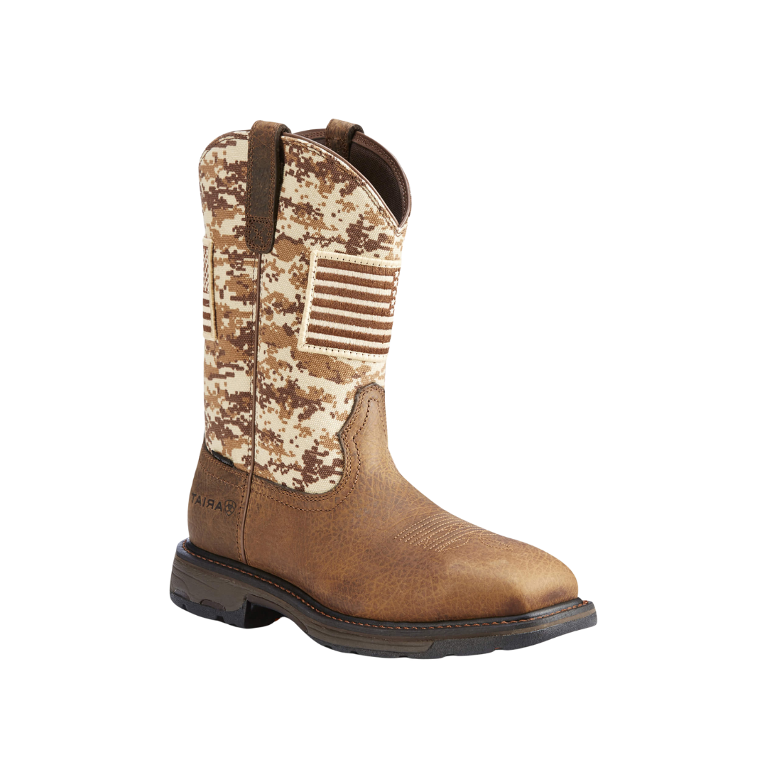 Ariat Men s Workhog Patriot Steel Toe Camo Work Boot Quality Western Style