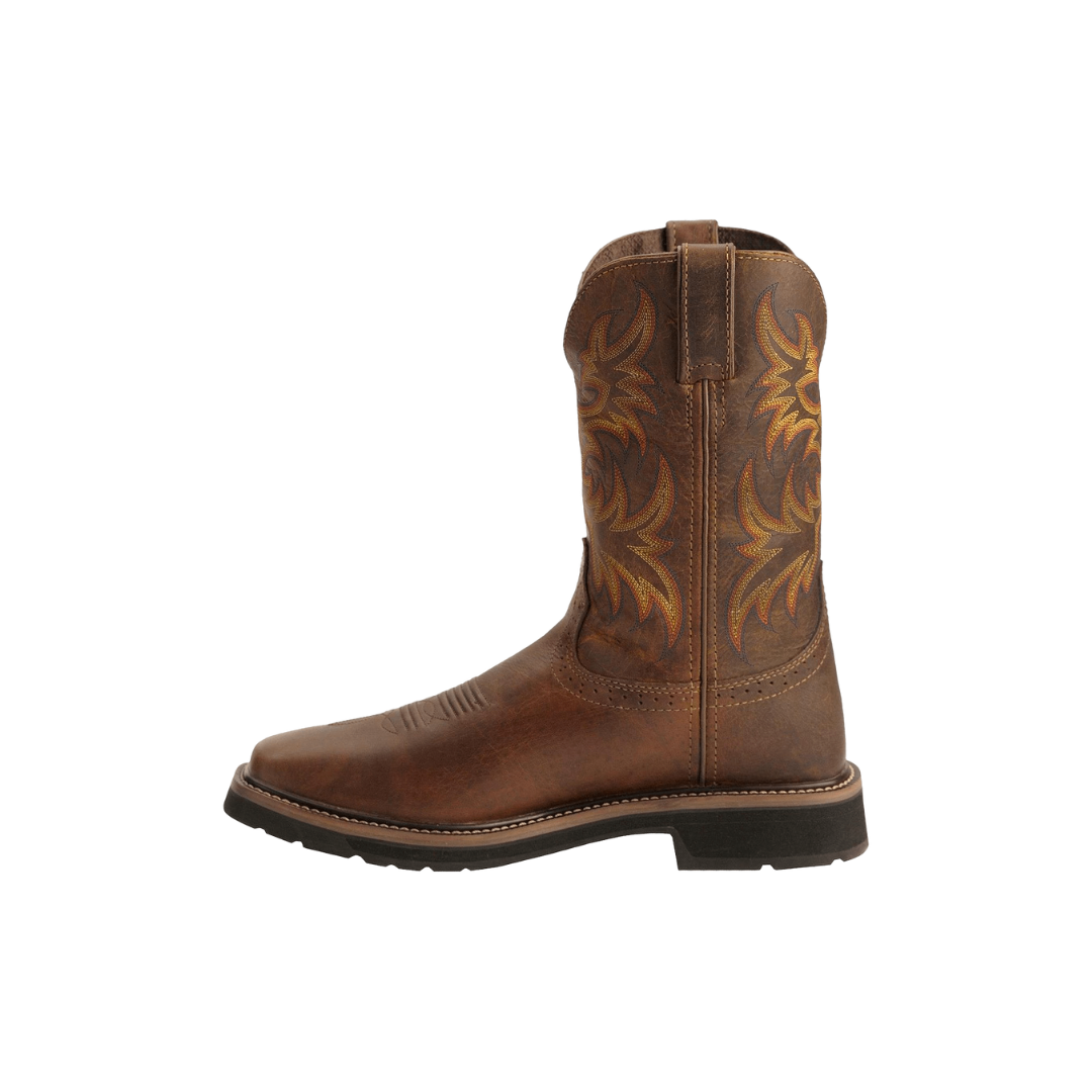 Justin Men's Rugged Stampede Work Tan Boots