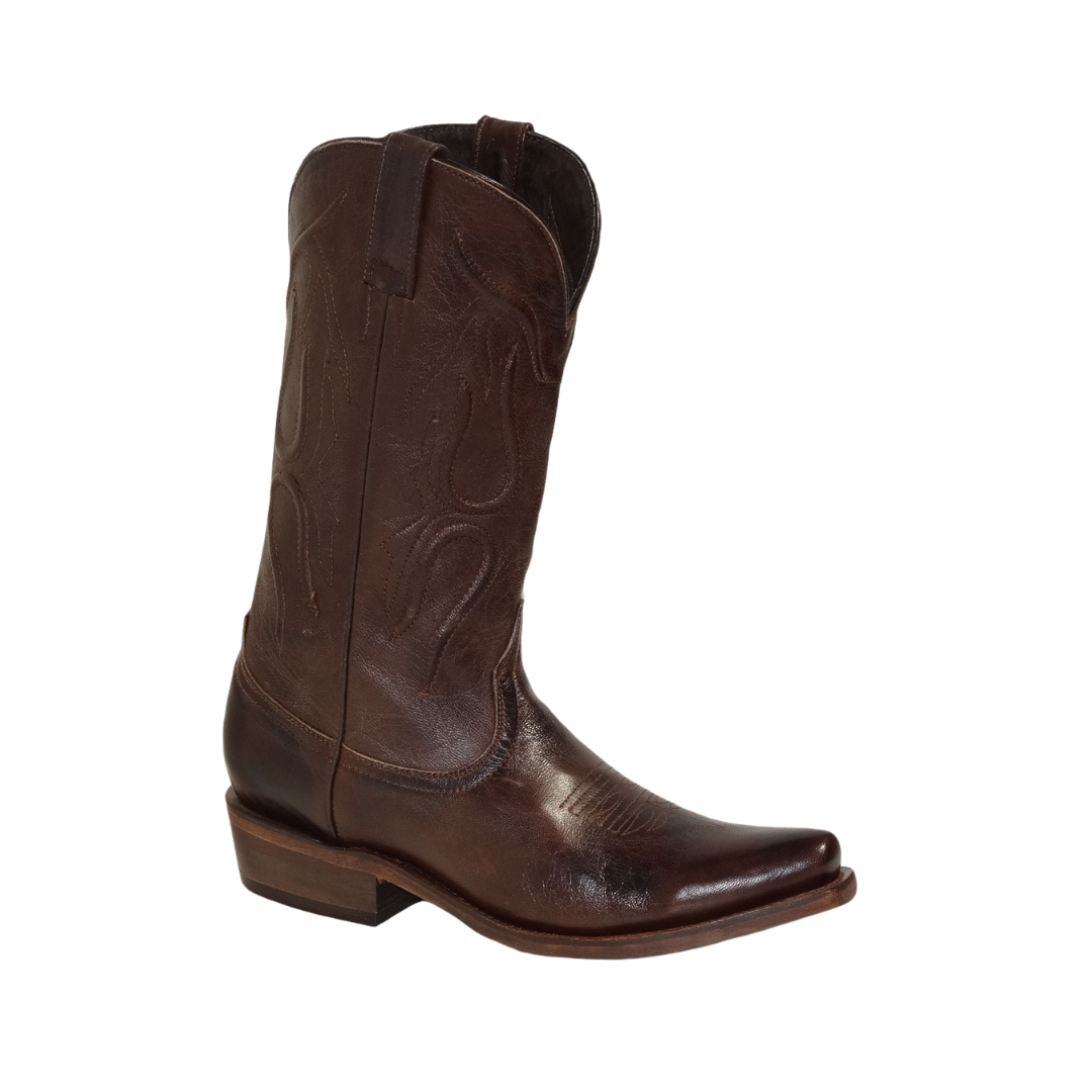 Pecos Bill Men's Brown Embroidered Snip Toe Boots