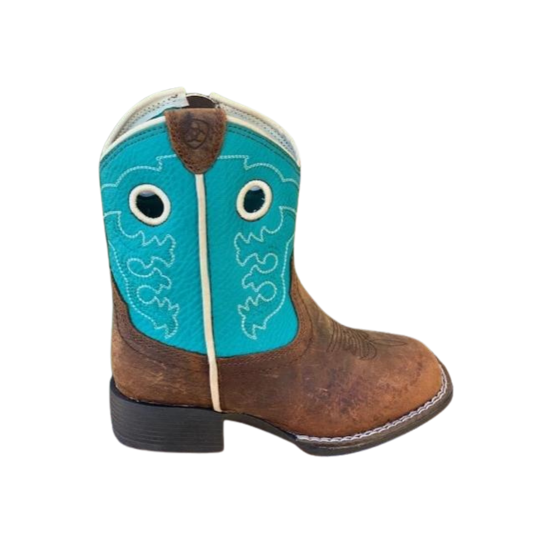 Ariat Toddler Girl's Lil' Stompers Crossfire Turquoise Boots