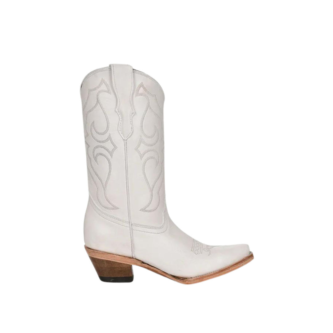 Corral Youth Girl's Embroidered Snip Toe White Boots