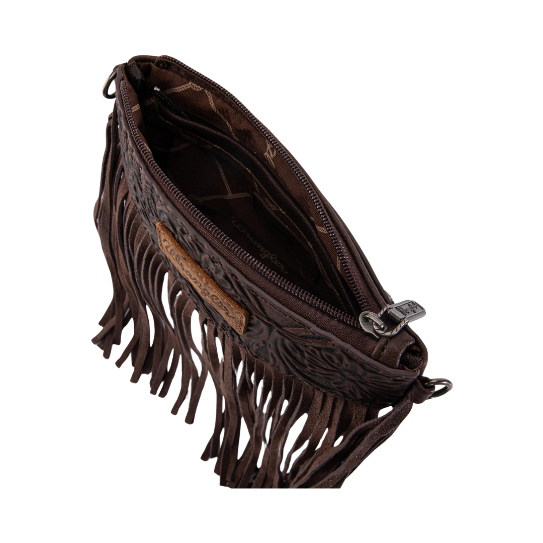 Wrangler Women's Vintage Floral Tooled Crossbody Bag