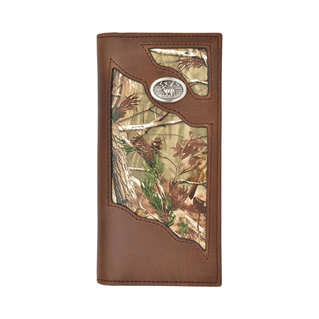 3D Belt Men's Checkbook Brown Camo Wallet