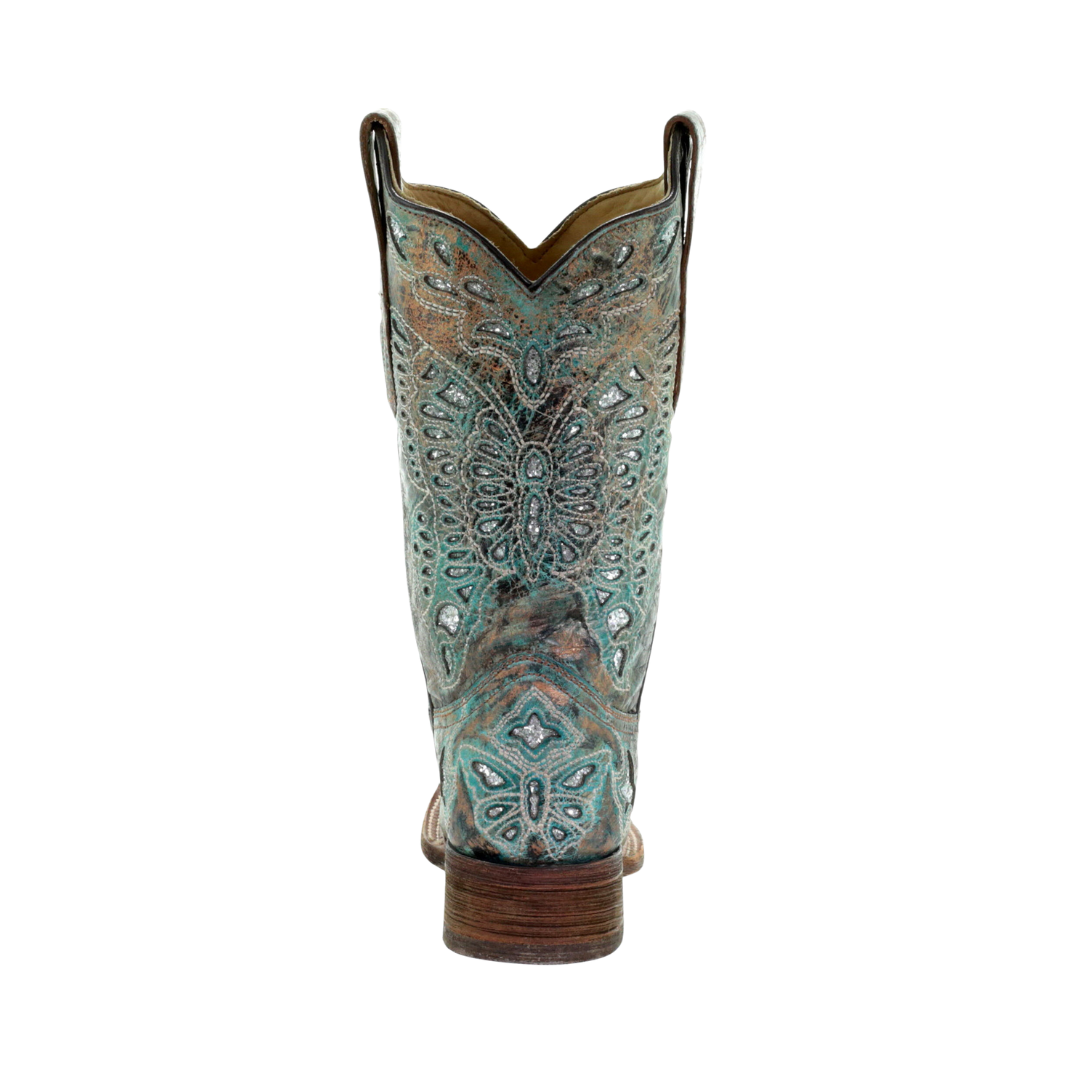 Corral Boots Women's Metallic Bronze turquoise Glitter Boots