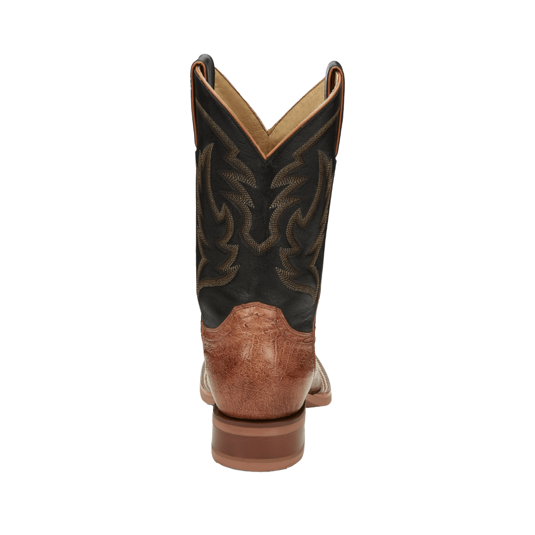 Justin Men's Smooth Quill Ostrich Brown Boots