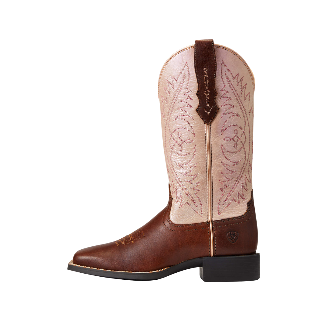 Ariat Women's Round Up Wide Western Stretch Fit Brown Boots