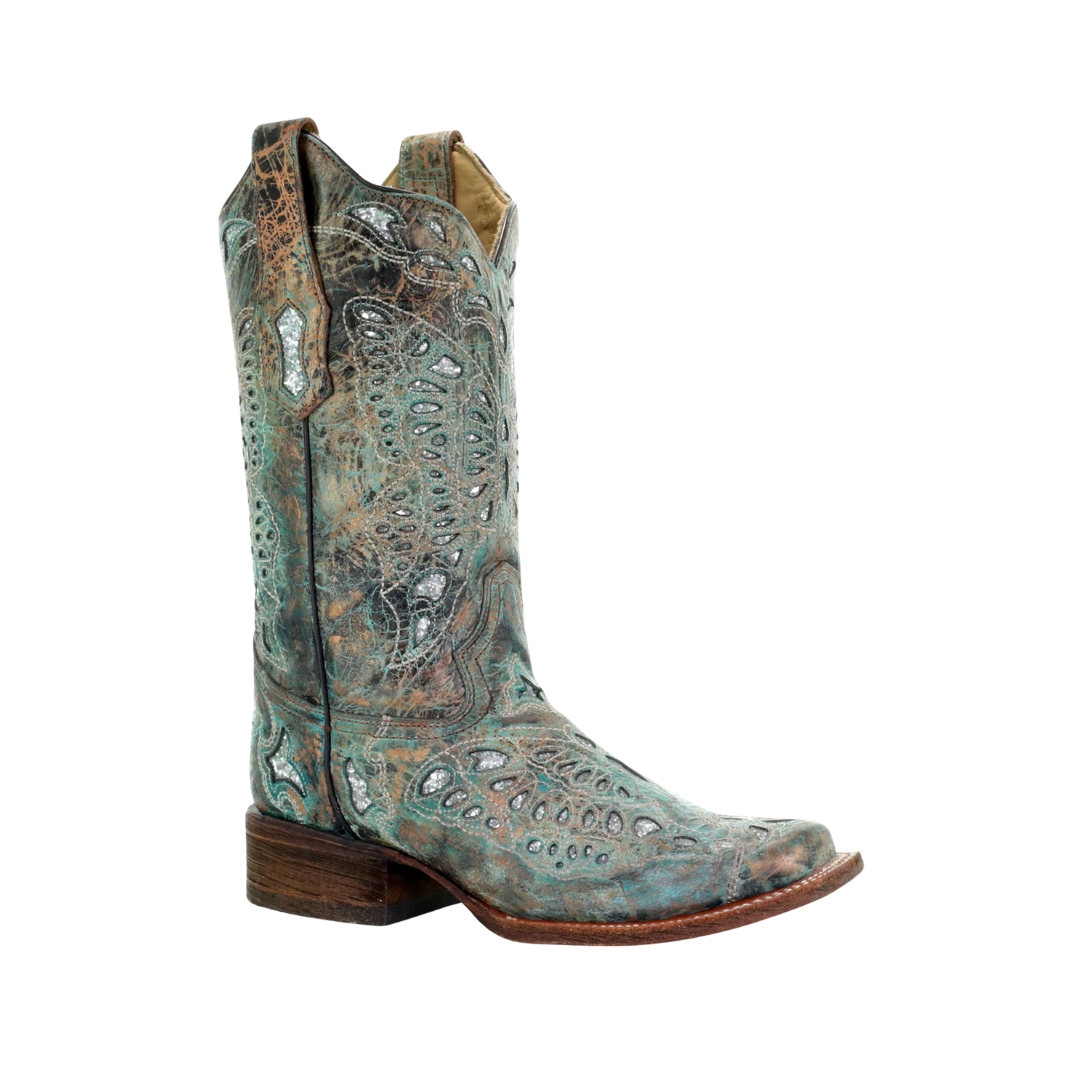 Corral Boots Women's Metallic Bronze turquoise Glitter Boots