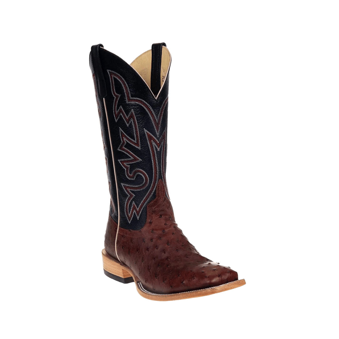 Horse Power Men's Brandy Lux Full Quill Ostrich Black Boots